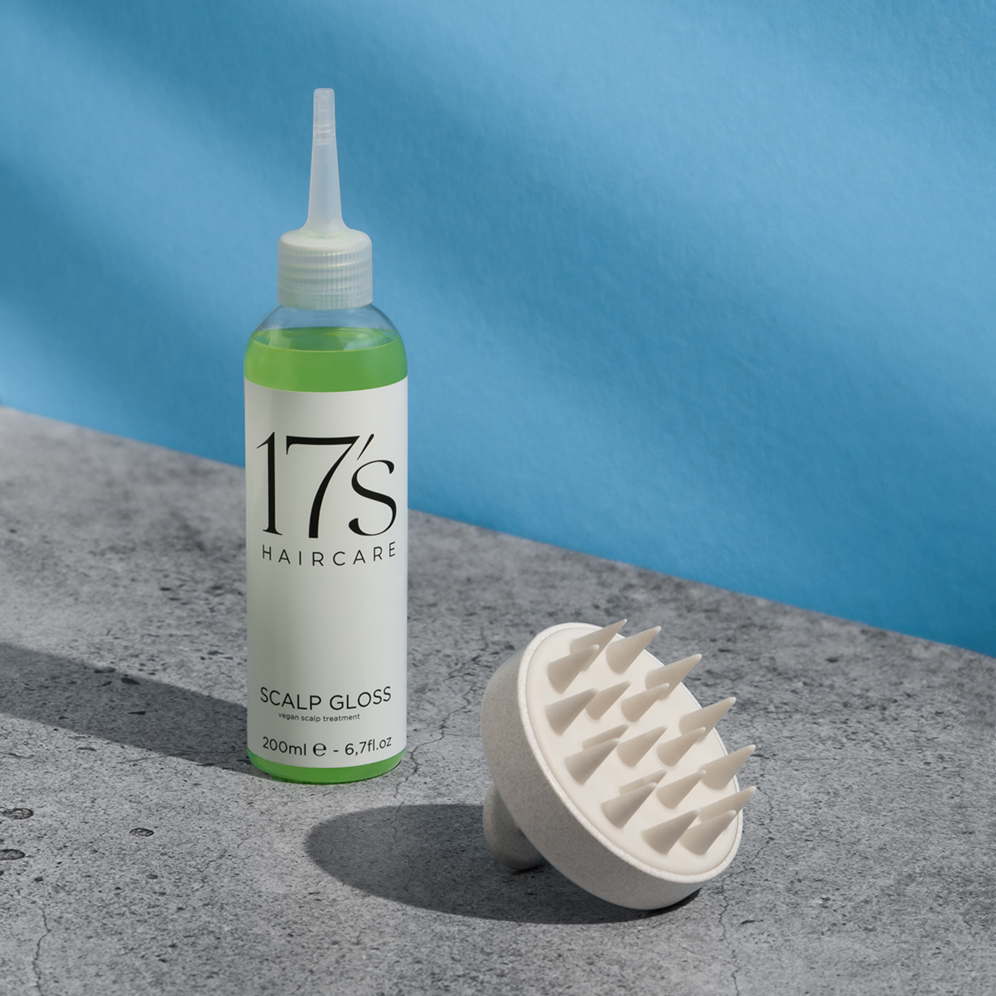 17's Haircare scalp massager brush and scalp gloss for gentle scalp massage and haircare routine